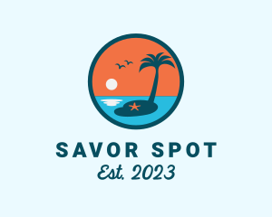 Beach Tourism Island logo design