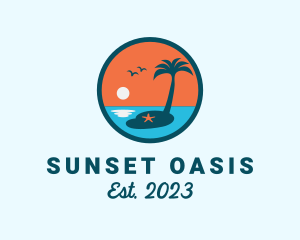 Beach Tourism Island logo design