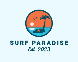 Beach Tourism Island logo design