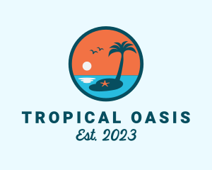 Island - Beach Tourism Island logo design