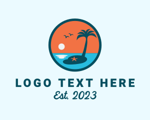 Paradise - Beach Tourism Island logo design