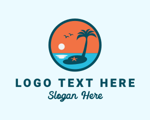 Beach Tourism Island Logo