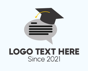 Graduation Cap - Graduation Chat Bubble logo design