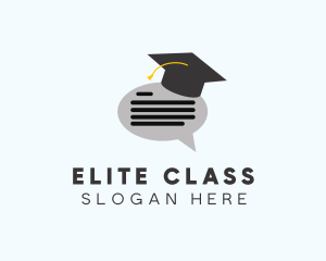 Graduation Chat Bubble logo design