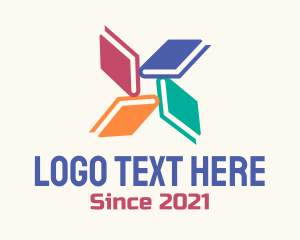 Online Teacher - Colorful Books Library logo design