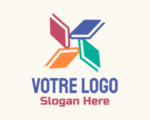 Colorful Books Library Logo