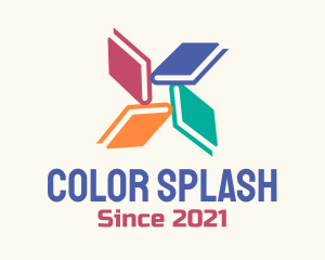 Colorful Books Library logo design