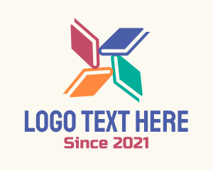 Dictionary - Colorful Books Library logo design