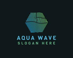 Hexagon Wave Line Business logo design