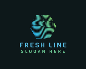 Hexagon Wave Line Business logo design