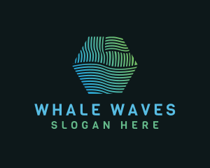 Hexagon Wave Line Business logo design