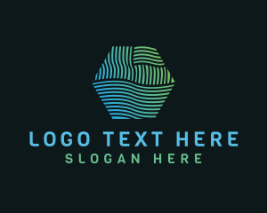 Hexagon Wave Line Business Logo