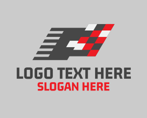 Racing Flag Pixel logo design