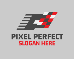 Racing Flag Pixel logo design