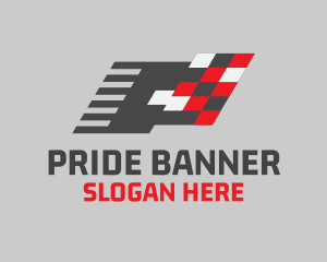 Racing Flag Pixel logo design