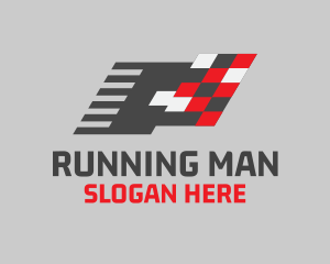 Pixel - Racing Flag Pixel logo design