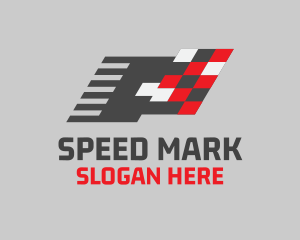 Racing Flag Pixel logo design