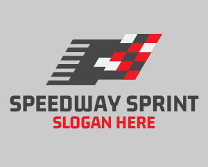 Racing Flag Pixel logo design
