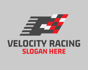 Racing Flag Pixel logo design