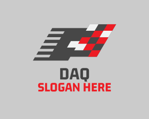 Race - Racing Flag Pixel logo design
