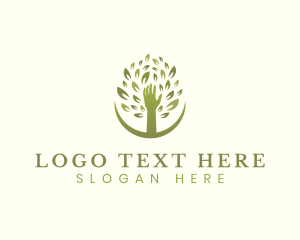 Plant - Nature Hand Tree logo design