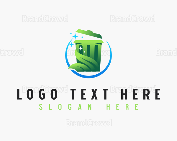 Recycling Bin Leaf Cleaning Logo