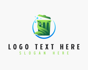 Recycling Bin - Recycling Bin Leaf Cleaning logo design