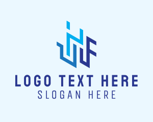 Software - Geometric Maze Technology Letter H logo design