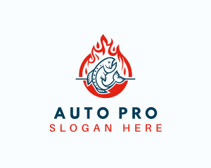 Roast - Hot Fire Grilling Fish logo design
