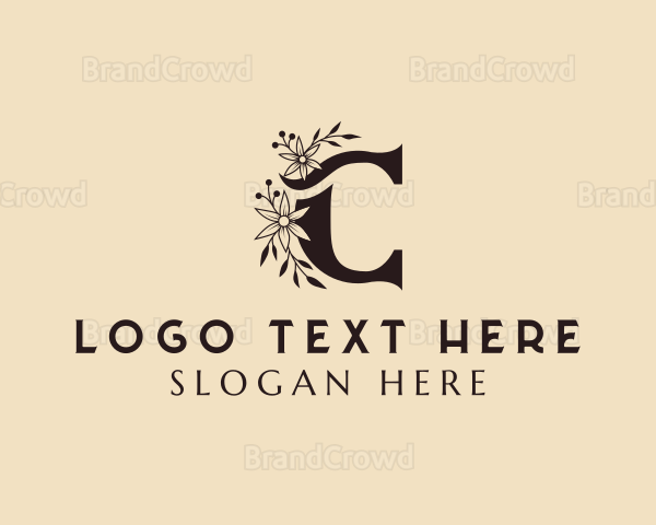 Fancy Floral Letter C Logo