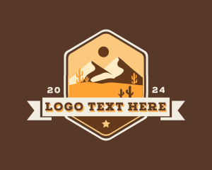 Cowboy - West Desert Wilderness Landscape logo design