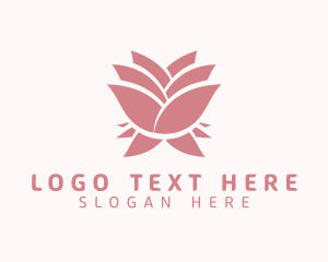 Yoga Studio - Pink Lotus Flower logo design