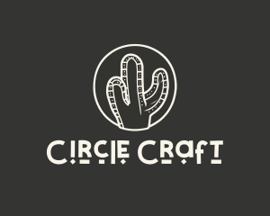 Minimal Cactus Desert logo design