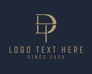 Beige - Modern Elegant Company Letter DT logo design