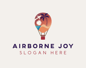 Travel Hot Air Balloon Vacation logo design