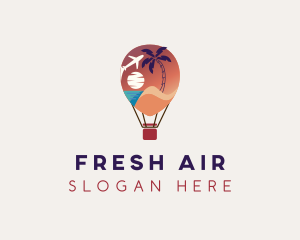 Travel Hot Air Balloon Vacation logo design