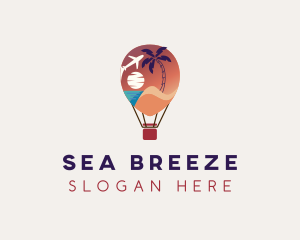 Travel Hot Air Balloon Vacation logo design