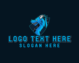 Streaming - Dragon Gamer Shield logo design