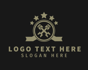 Piston - Stars Piston Mechanic logo design