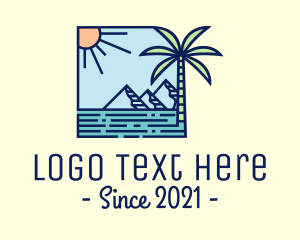 Mountain Range - Tropical Mountain Resort logo design