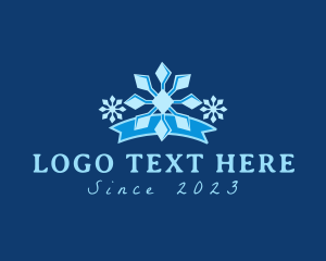 Snowflake - Winter Snow Banner logo design