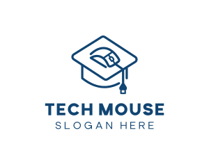 Computer Mouse Mortarboard Graduation logo design