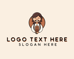 Baguette - Baguette Bread Woman logo design