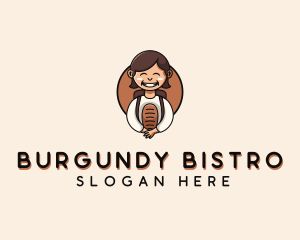 Baguette Bread Woman logo design