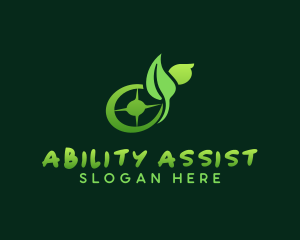 Handicap - Leaf Wheelchair Human logo design