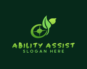 Leaf Wheelchair Human logo design