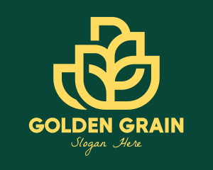 Wheat - Yellow Wheat Grain logo design