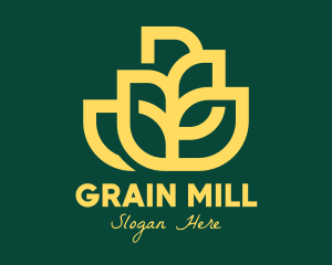 Yellow Wheat Grain logo design