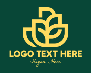 Plant - Yellow Wheat Grain logo design