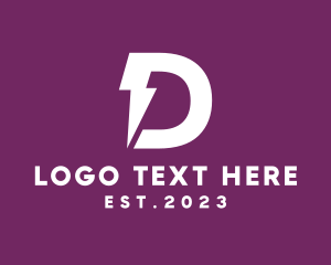 Alphabet - Letter D Lightning logo design